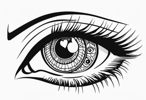 goth themed eyes tattoo idea