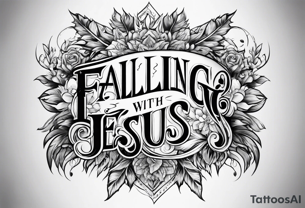 "Falling in love with Jesus" in words tattoo idea