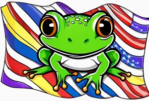 cute frog pride flag tattoo idea