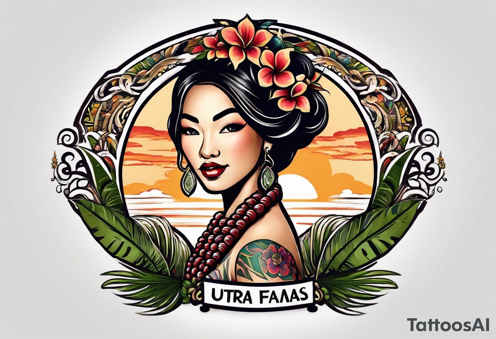 hula girl who dance with famas tattoo idea