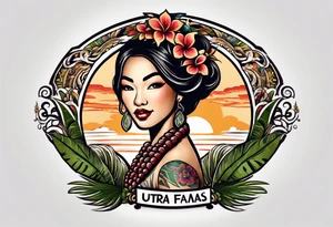 hula girl who dance with famas tattoo idea