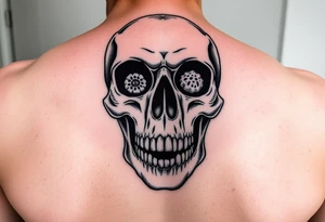 skull with The Last Of Us' fungus out of its eyes tattoo idea