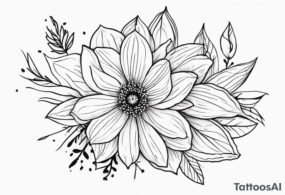 November flower 
July flower 
Love is togetherness tattoo idea