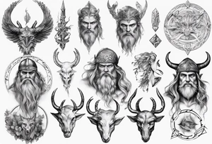 photorealistic Nordic mythology tattoo idea