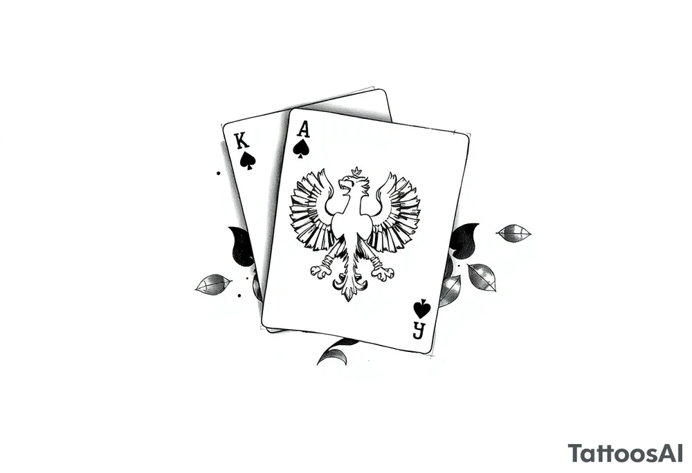 Poland symbol and poker cards Add casino money to it. tattoo idea