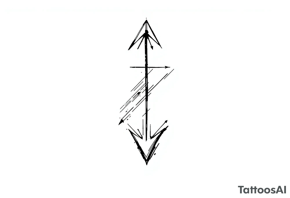 one  arrow  that look down tattoo idea