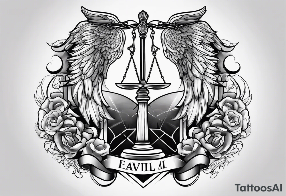 Lawyer good and evil tattoo idea