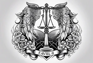 Lawyer good and evil tattoo idea