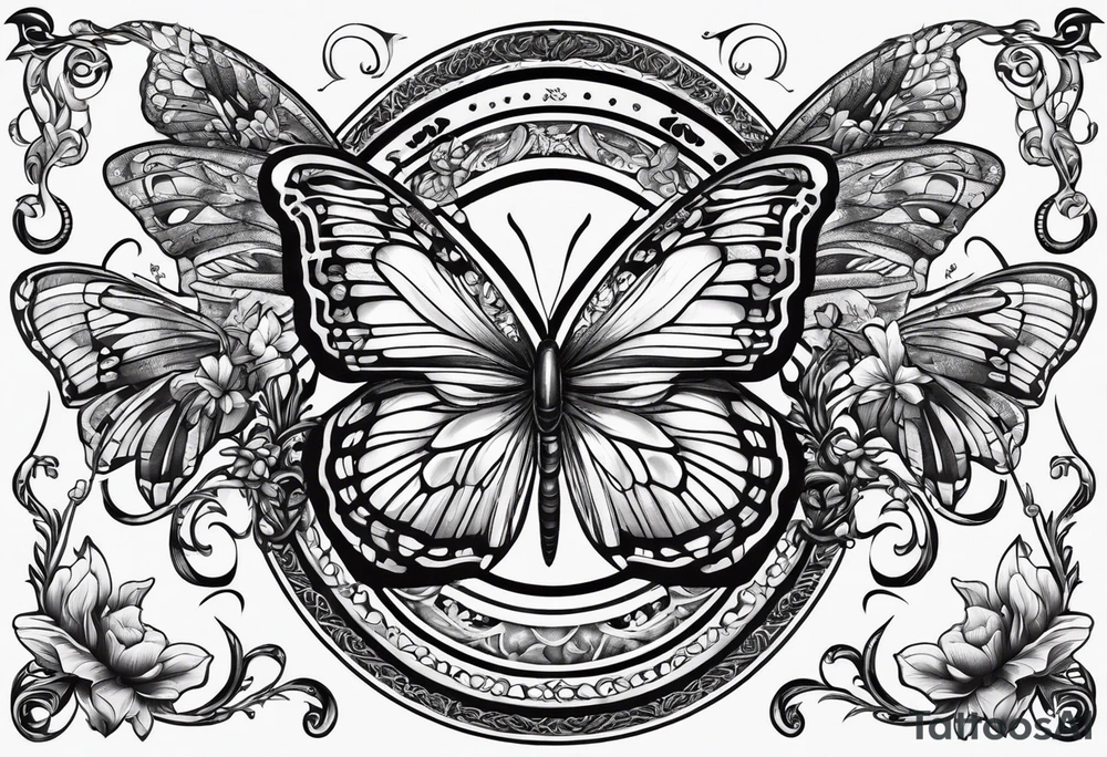 Butterflies surrounding a snake tattoo idea