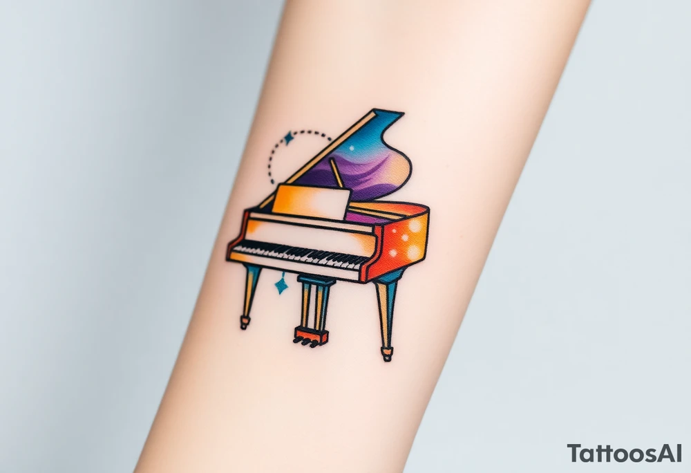 grand piano tattoo idea