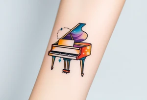 grand piano tattoo idea