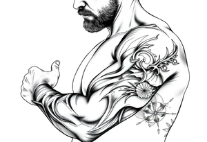 Computer code software developer, father of 6, masculine , strength, overcome, Libra, tattoo idea