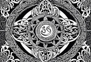 A Celtic styled sun with a snake tattoo idea