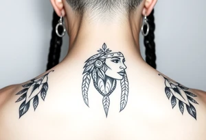 Female Native American woman tattoo idea