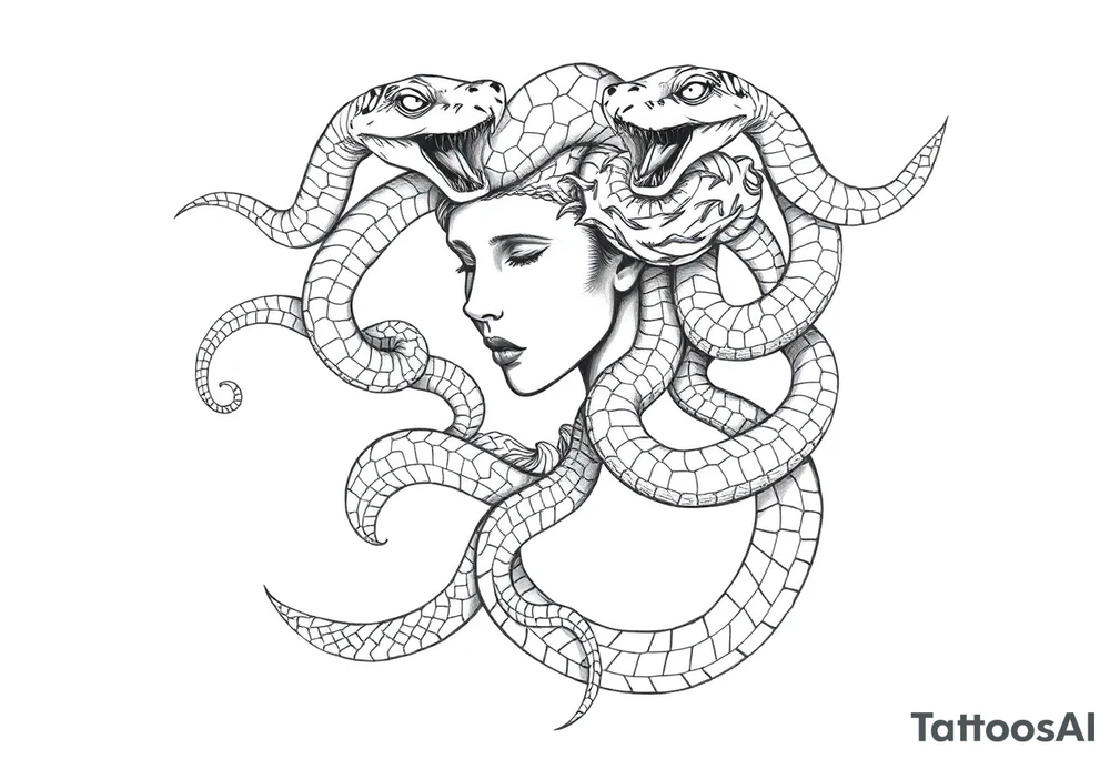 Medusa snakes tattoo idea
