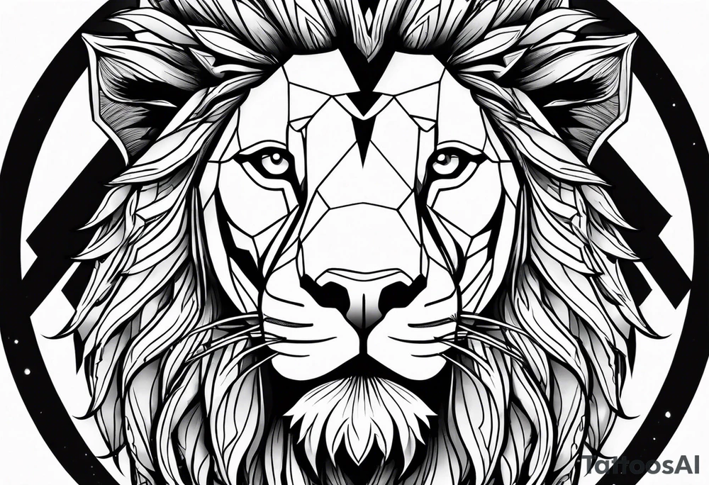 powerful majestic lion, close-up tattoo idea