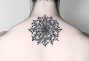 intricate mandala with sacred geometry and cosmic elements tattoo idea