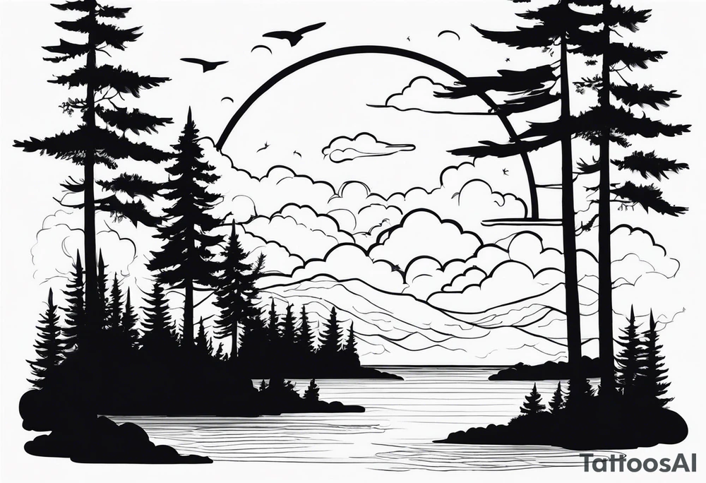 The sky that is an ocean with a forest below tattoo idea The sky that is an ocean with a forest below tattoo idea