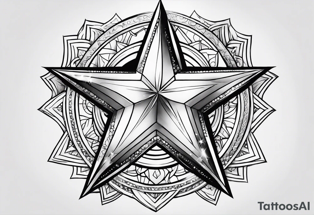 cute star fineline tattoo sketch for girls tattoo idea