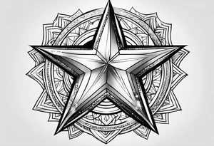 cute star fineline tattoo sketch for girls tattoo idea