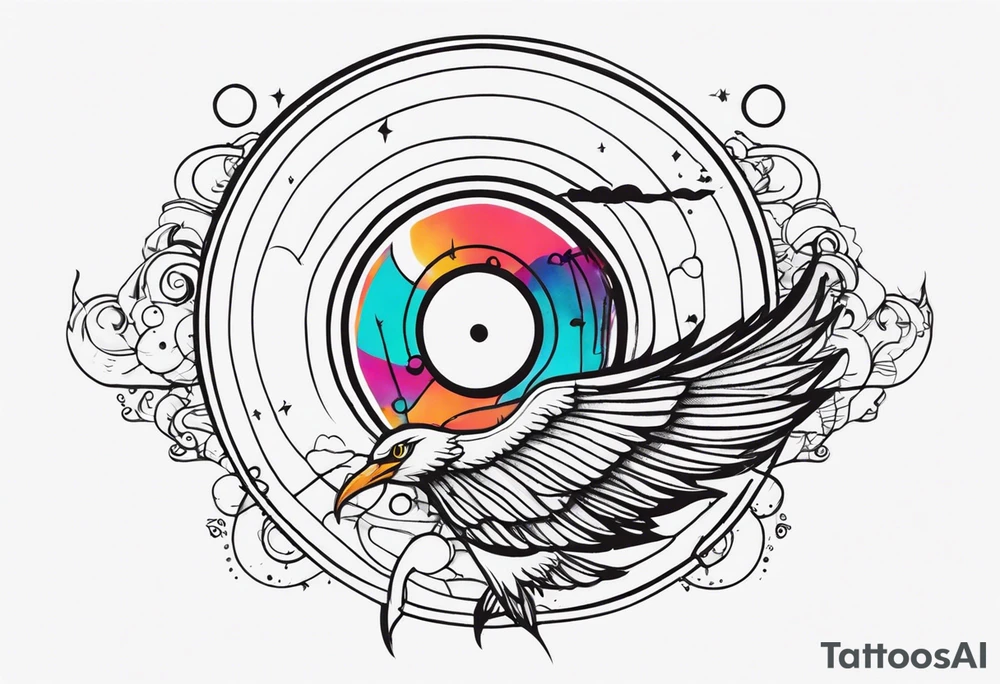 Vinyl music record + Fantasy tattoo idea