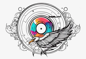 Vinyl music record + Fantasy tattoo idea