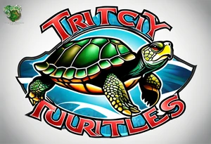 Flying turtle logo for baseball team called Tri City Turtles tattoo idea
