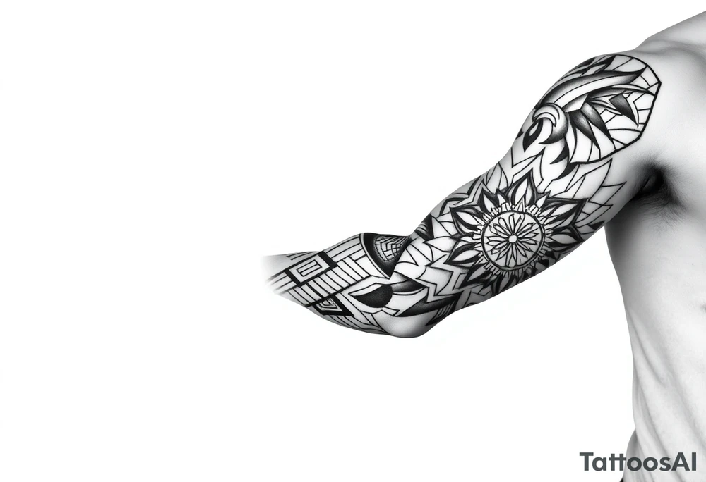 bold line shaman and witch style tattoo idea