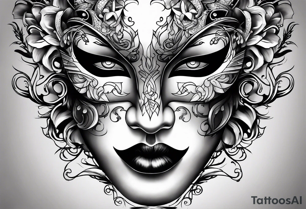 Drama Mask Tattoo Designs for Men tattoo idea