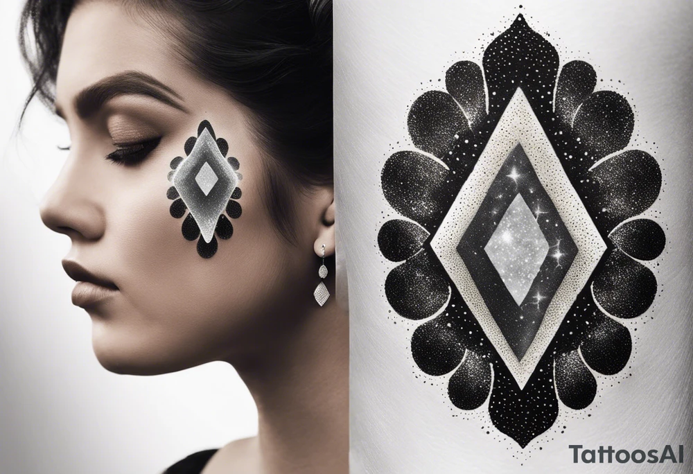 Sparkling geode tattoo idea