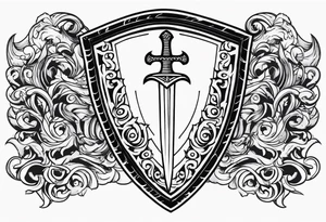 Valhalla shield sword tattoo idea
