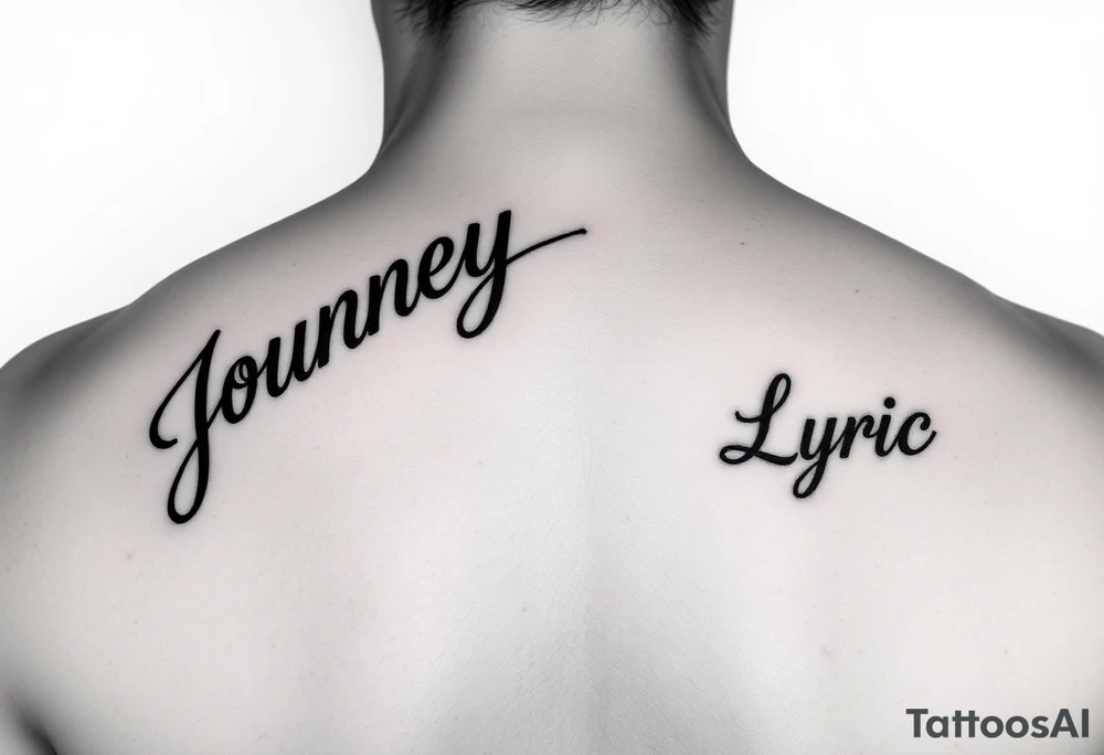 Journey name on side of neck.
Lyric name on opposite side of neck. tattoo idea