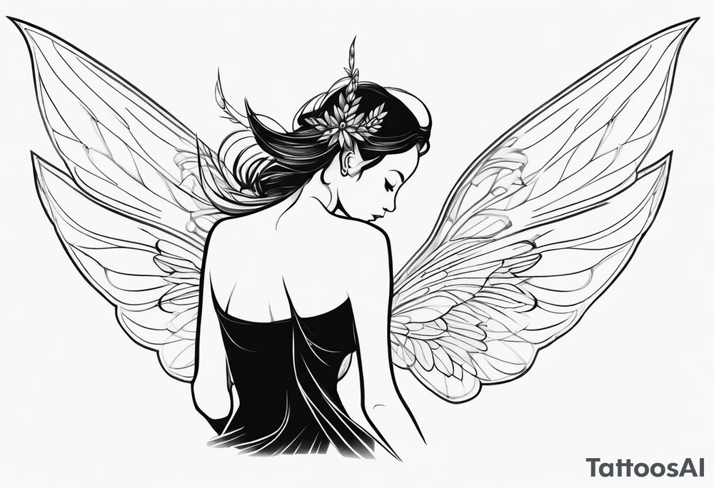 Small Fairy with many wings full body tattoo idea