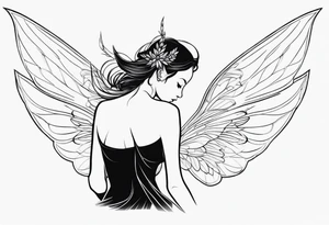 Small Fairy with many wings full body tattoo idea