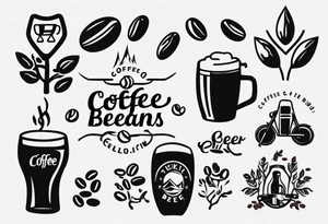 coffee beans, hiking, cycling, beer, gym tattoo idea