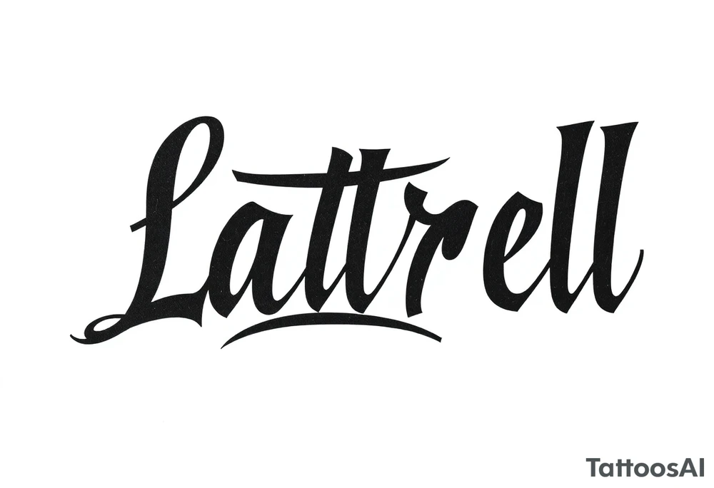 Gangsta cursive 
Lettering style fonts that say Latrell tattoo idea