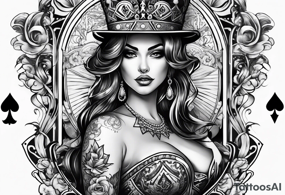 queen of spades  bikini tattoo idea