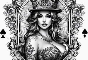 queen of spades  bikini tattoo idea