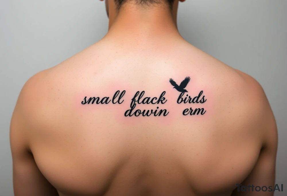 small black birds flying down arm tattoo idea