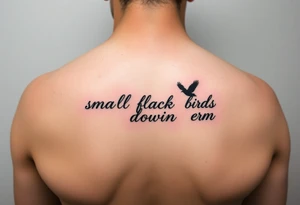 small black birds flying down arm tattoo idea