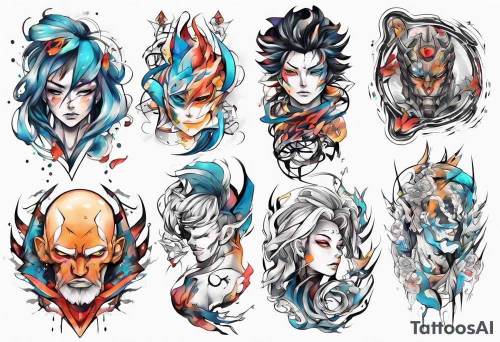 Abstract anime tattoo tattoo idea