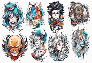Abstract anime tattoo tattoo idea