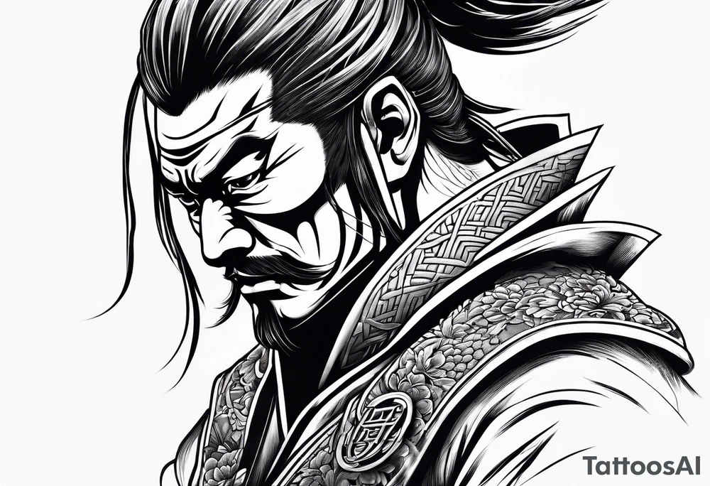 Samurai with mask tattoo idea