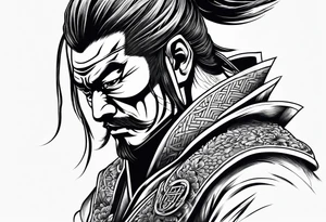 Samurai with mask tattoo idea