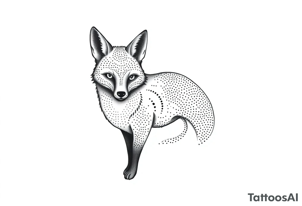 symmetrical adult fox tattoo idea