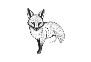 symmetrical adult fox tattoo idea