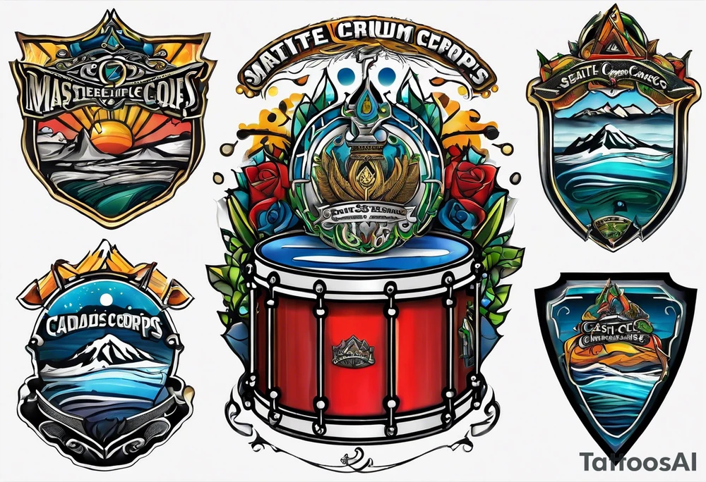 Seattle cascades drum corps logo tattoo idea