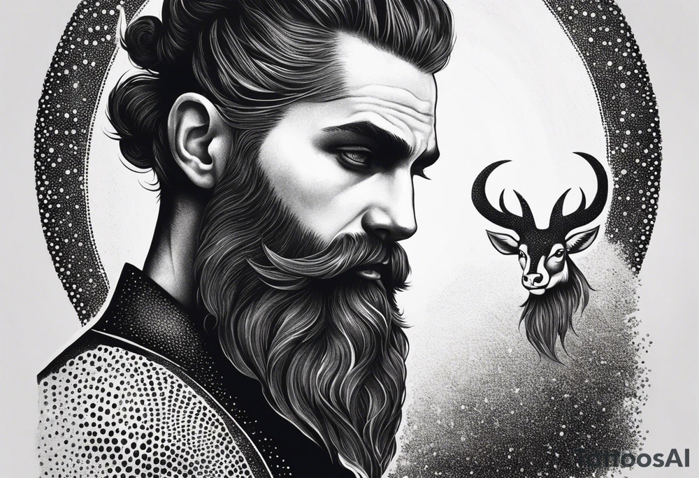 capricorn with beard tattoo idea