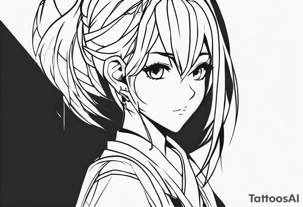 anime girl tattoo idea