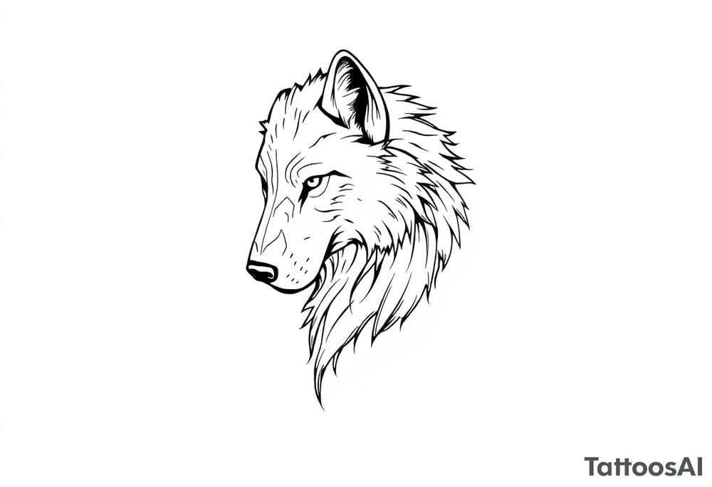 mongolian grey wolf tattoo idea